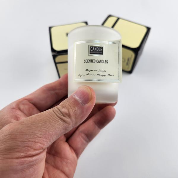 Wholesale Custom Texture Paper Printing logo Perfume Candle Stickers Packing