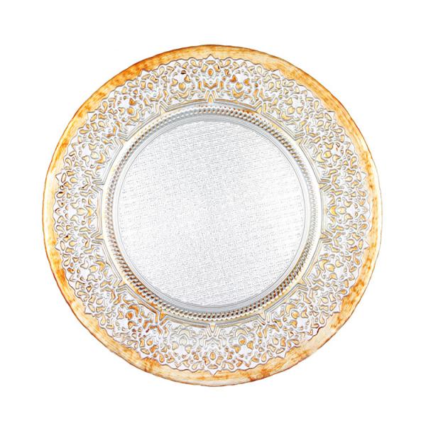 Customized Pattern 32cm Crystal Serving Dishes For Home Dinnerware