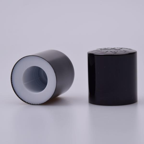 Buy cheap 33mm Black Aluminum-Plastic Perfume Bottle Cap with Thick Insert for 15mm Sealing from wholesalers