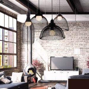 Retro wind iron cage chandelier bar loft creative personality cafe bar window