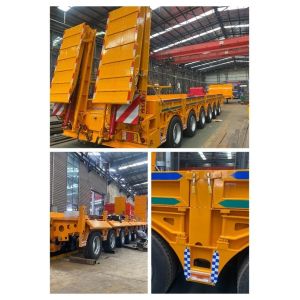 China CIMC 6-axis 60 T 80 120 Tons Lowbed Semi Trailer on sale