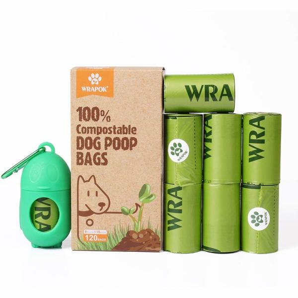 Quality 100% Biodegradable Dog Waste Bags Refill Rolls With Dispenser Customization Support for sale