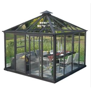 Buy cheap Waterproof Aluminum Frame Glass House Prefab Greenhouse with Customized Size Features from wholesalers