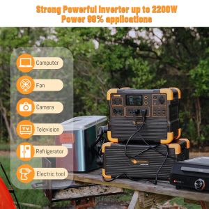 LCD Display UPS Solar Generator 2200W Storage Power Sources With Multiple Usb