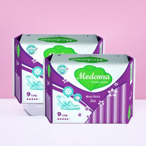 Blue printing Night Sanitary Napkin Thick High Durability For Sensitive Skin