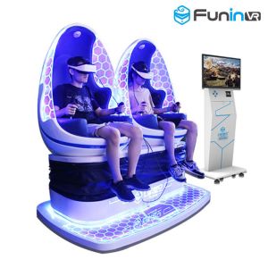 Buy cheap Blue + White 2 Players 9D VR Simulator With Electric Crank Platform from wholesalers