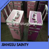 Buy cheap Striped ABS vanity case luggage pink and purple hair stylist rolling beauty cases product