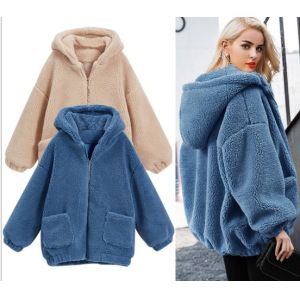 Buy cheap Womens Autumn Winter DTM Hooded Open Front Lamb Wool Coat from wholesalers