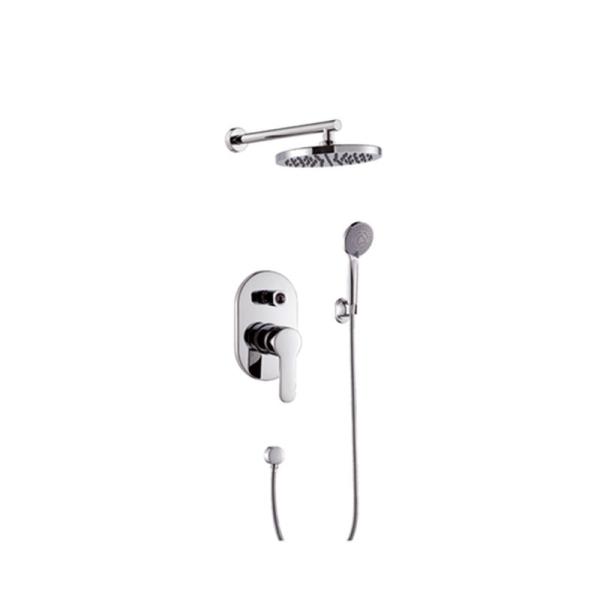 Wall Mount Trim Brass Bath Shower Faucet, Concealed Valves,Diverter 2/3 Way