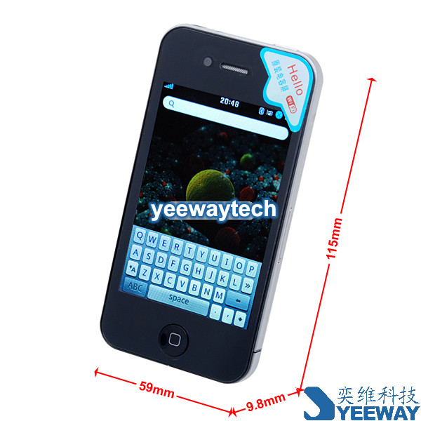 Quality HiPhone Quad Band Single Card Single Standby Dual Cameras WIFI Bluetooth Java 3.5-inch Capacitive Touch Screen Phone With Built-in Battery for sale