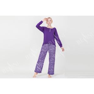 Buy cheap Fashionable Violet Womens Pyjama Sets Long Sleeve Top Australian Design from wholesalers