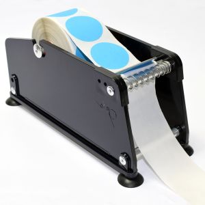 Black manual label dispenser holder portable label stripping dispenser