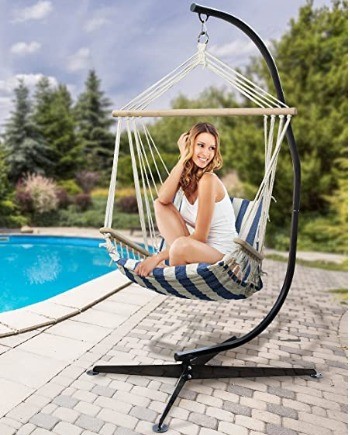 Buy cheap Customized Color Solid Steel Hammock Chair C Stand Modern Design for Heavy Duty Swing from wholesalers
