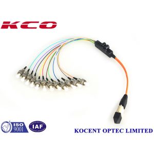 Buy cheap Multimode MPO MTP to 12 ST Patch Cord OM1 62.5 / MPO Cable Assemblies 8 12 24 Core from wholesalers