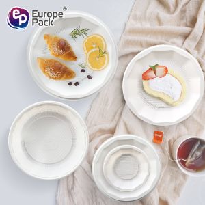 Buy cheap Disposable Biodegradable Corn Starch Snack Cake Plates Eco- friendly Round Trays for Parties Weddings from wholesalers