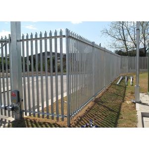 Single Pointed 2.4m Galvanised Steel Palisade Fencing For Security