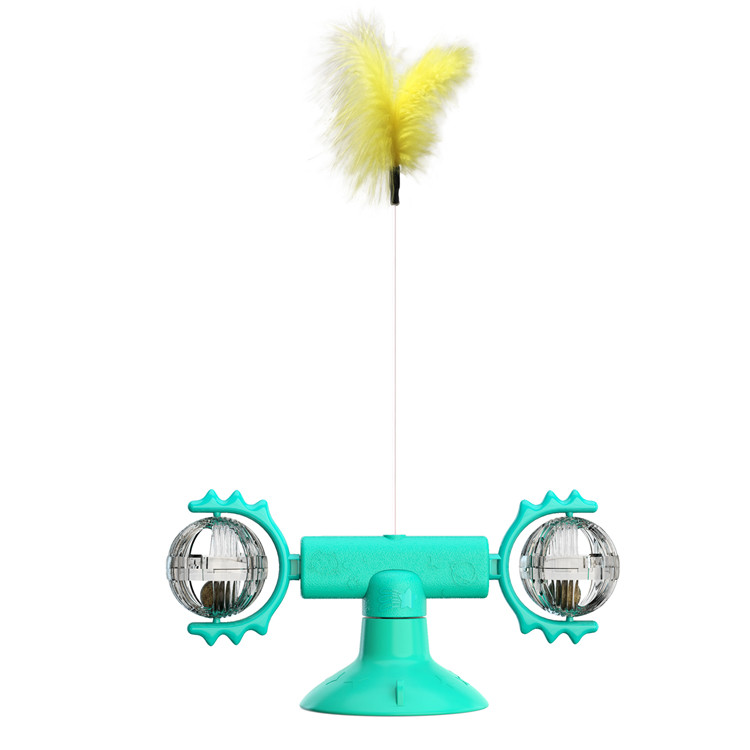 Wholesale Interactive Bulk Turntable Windmill Cat Catnip Toy Feather Teaser