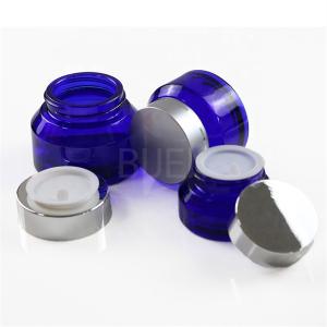 Empty Inclined Shoulder Glass Cosmetic Jars With Sliver Screw Cap