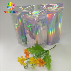 Buy cheap Custom Plastic Mylar Resealable Stand Up Pouches Holographic Cosmetics Packaging from wholesalers