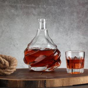 Super Flint Glass Bottle for Brandy 500ml 700ml Unique Shape and Customized Cap