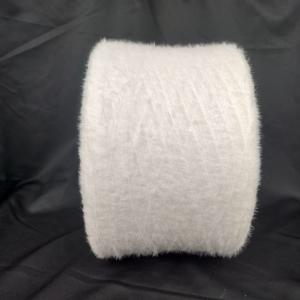Buy cheap 1.3cm NM12 Bleached White / Raw White Nylon Feather Yarn For Flat Machine product