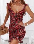 Buy cheap Custom Clothing Manufacturer Women'S Summer Ruffle Sleeveless V - Neck Sexy Floral Dress from wholesalers