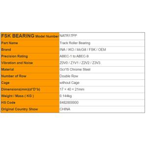 OEM Service Cam Follower Roller Bearings with Seal / without Seal