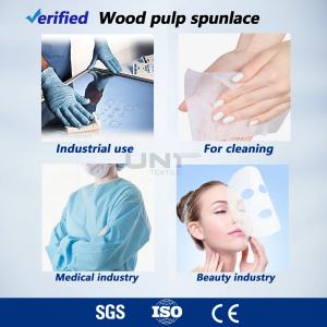 Buy cheap Wood Pulp Spunlace Non Woven Cloth With Low Flammability Good Air Permeability from wholesalers
