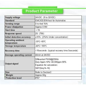 UBHL-PY Fuel Vehicle Sensor PWM Output IP67 Protection Level And 10s Recovery