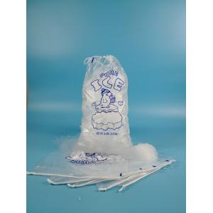 Buy cheap Clear plastic 8Lb Drawstring biodegradable ice bags Custom Printed from wholesalers