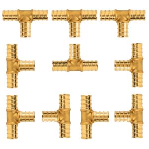 Buy cheap 1/2 Inch Lead Free Brass Hose Barb , T PEX Tee Brass Barbed Fittings from wholesalers