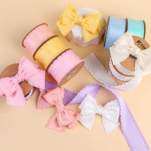 Buy cheap Wrinkle Edge Polyester Satin Ribbon 25mm-38mm Double Faced Satin Ribbon from wholesalers