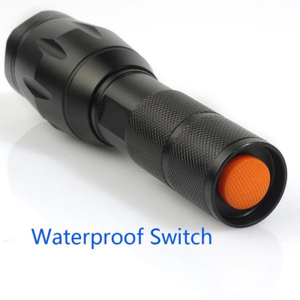 AAA 18650 Battery Flashlight , T6 Aluminum Zoomable Tactical LED Flashlight