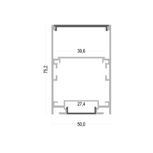 6063 100lm/W Led Aluminum Channel With Cover for Up and Down Lighting led