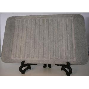 Buy cheap 32x25cm Stone Grill Plates , Rectangular Stone Cooking Plate With Groove from wholesalers