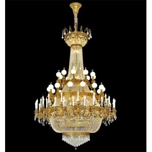 Buy cheap High Quality Brass Commercial Chandelier Lighting E14 Light Source from wholesalers