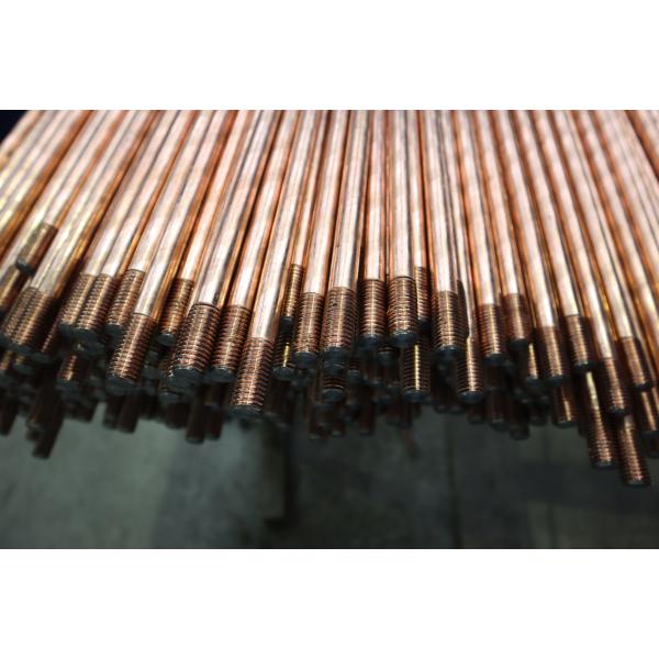 Copper Clad Steel Ground Rod One Pointed One Flat Dual Threaded Design 0.25mm