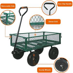 Buy cheap Mesh Structure Heavy Duty Metal Gardening Trolley with 17KGS Weight Capacity in Green from wholesalers