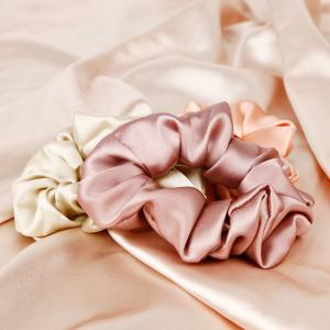 Custom 22mm Mulberry Silk Scrunchies 0.03kg Elastic Hair Bands