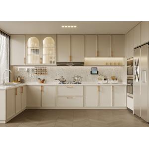 Buy cheap Customized Cabinets Smart Kitchen Solutions Wood Grain Melamine Kitchen Cabinet from wholesalers