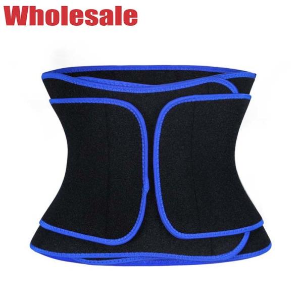 Quality NANBIN Blue Neoprene Fabric Waist Trainer Velcro Waist Cincher for sale