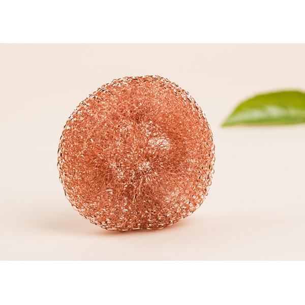 Buy cheap Gold Color Pure Copper Mesh For Kitchen Cleaning , Helical Structure Copper Pot Scrubbers from wholesalers