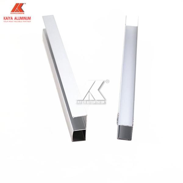 Anodized Silver F Shaped Furniture Aluminium Profiles For Cabinet Wardrobe