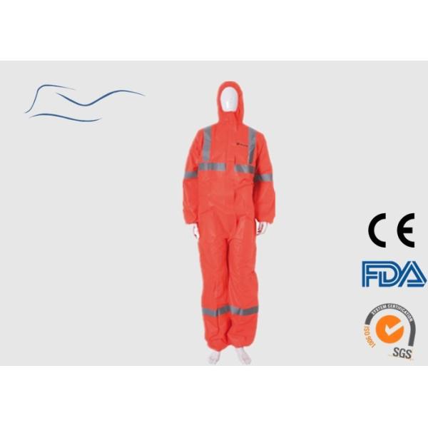 Buy cheap SMS Disposable Orange Overalls , Construction Use Protective Clothing Overalls from wholesalers