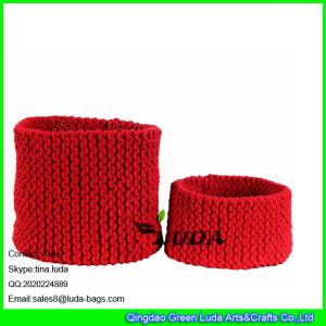 LDKZ-033 Pure color storage basket hand knitted home storage basket large