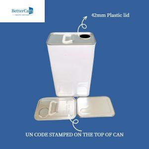 Buy cheap 4L Car Paint Tin Leak Proof Rectangular With 42mm Plastic Pull Up Lids from wholesalers