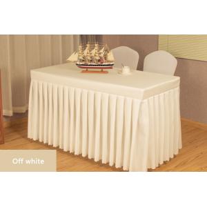 Buy cheap blue Washable 100% Polyester Restaurant Table Skirt from wholesalers