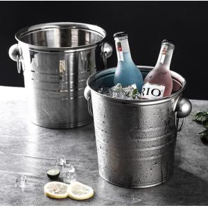 10L Stainless Steel Wine Ice Bucket Two Handle Wine Bottle Chiller Bucket