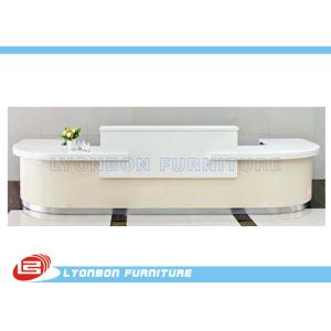 Buy cheap White MDF Wood Reception Desk For Exhibition Help Center , 5000mm * 2800mm * 1050mm from wholesalers