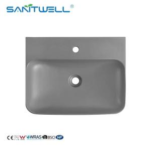 Buy cheap 2022 New Design AB8522 Ceramic Wash Hand Basins Matt Grey Rectangle Shape Above Counter Sinks from wholesalers